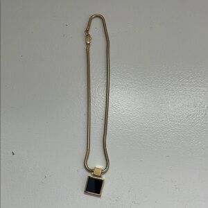 VTG 90s St. John Black Enamel Pendant Necklace